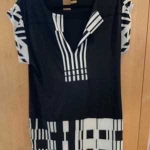 Ali Ro Black and White Color Block Dress Size 8